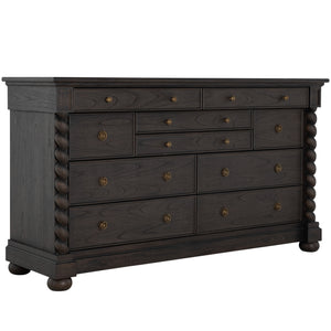 Gabby - Burkhardt Mindi Wood Dresser - 10 Drawers, Cerused White - SCH-175634