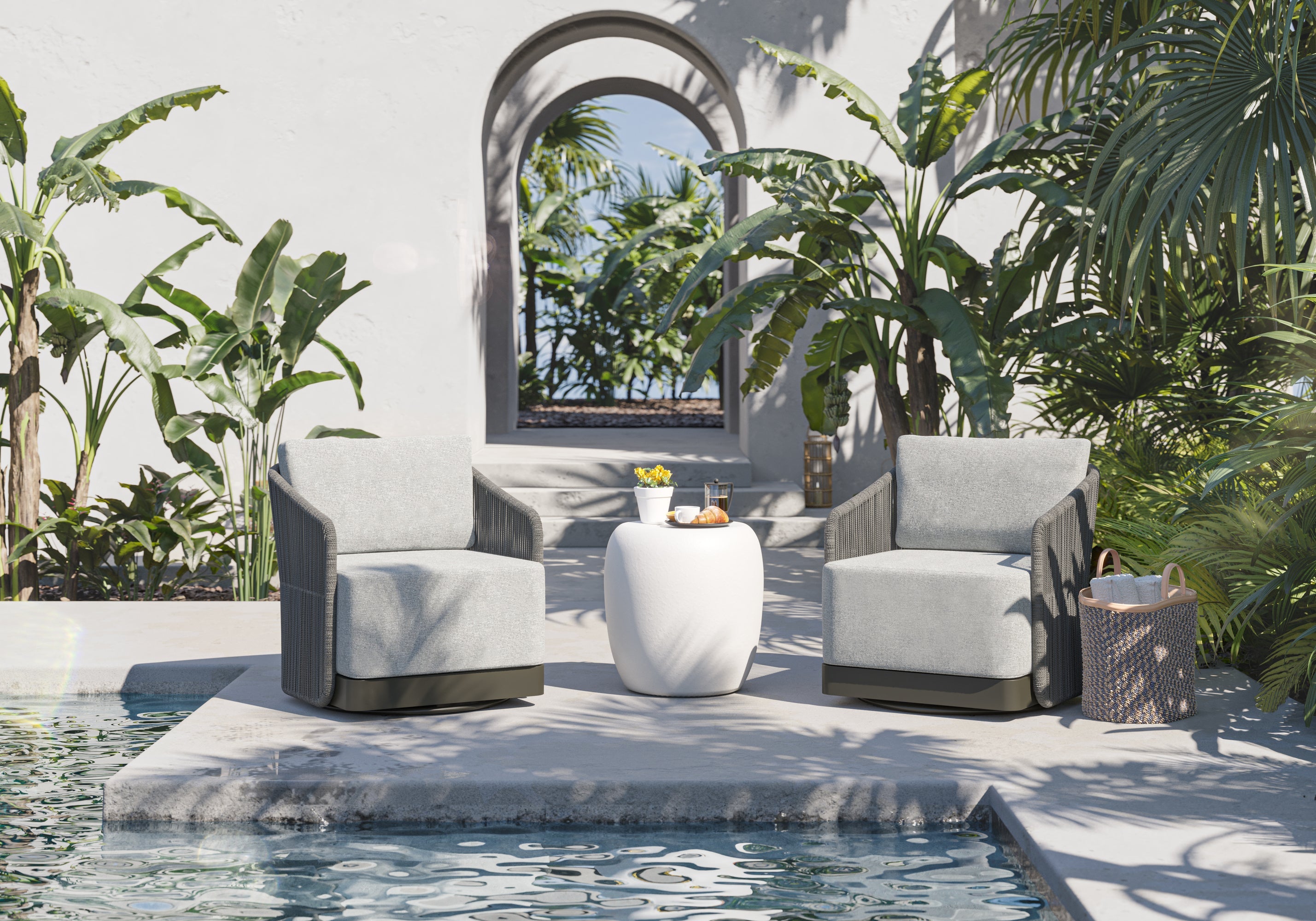 Iolite End Table - White