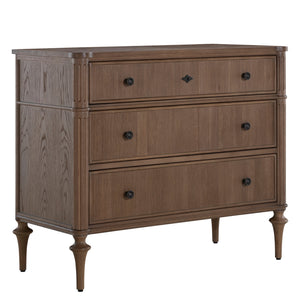 Gabby - Andrea Oak Wood Storage Chest - 3 Drawers, Antique Brass - SCH-175833