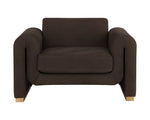 Romer Armchair - Gold  Nubuck Cocoa Leather