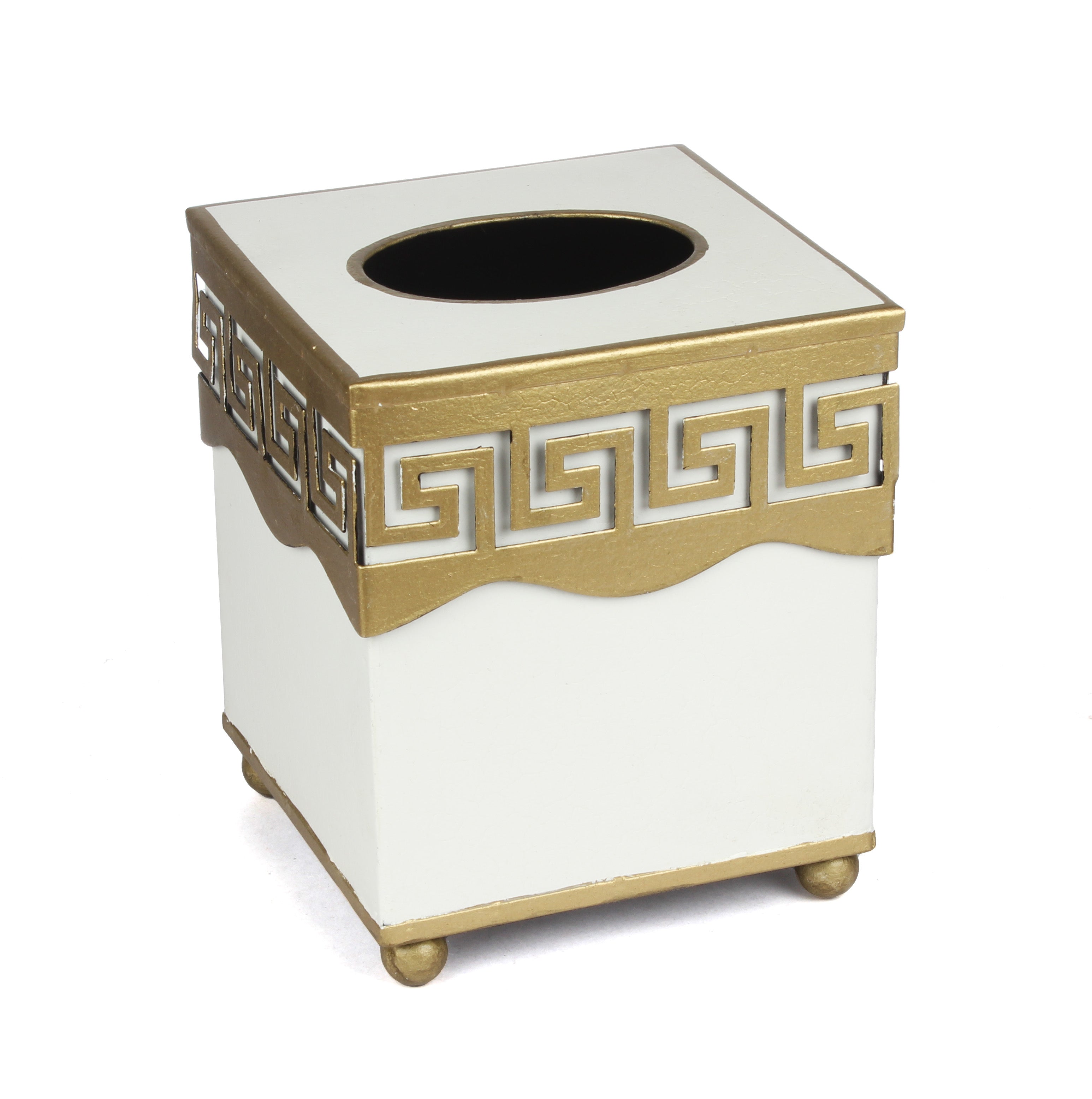Ivory Greek Key Tissue Holder - Thumbnail 2