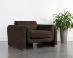 Romer Armchair - Gold  Nubuck Cocoa Leather