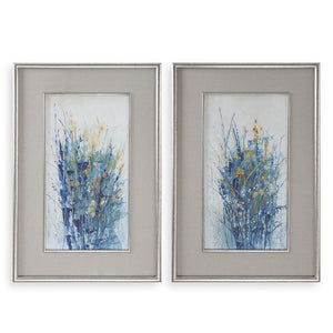 Uttermost Indigo Florals Framed Art S/2