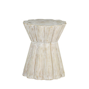 Gabby - Annie Resin Unique Pedestal Side Table - Light Washed Wood - SCH-155195