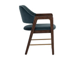 Milton Dining Armchair - Smoke Acacia  Meg Dusty Teal