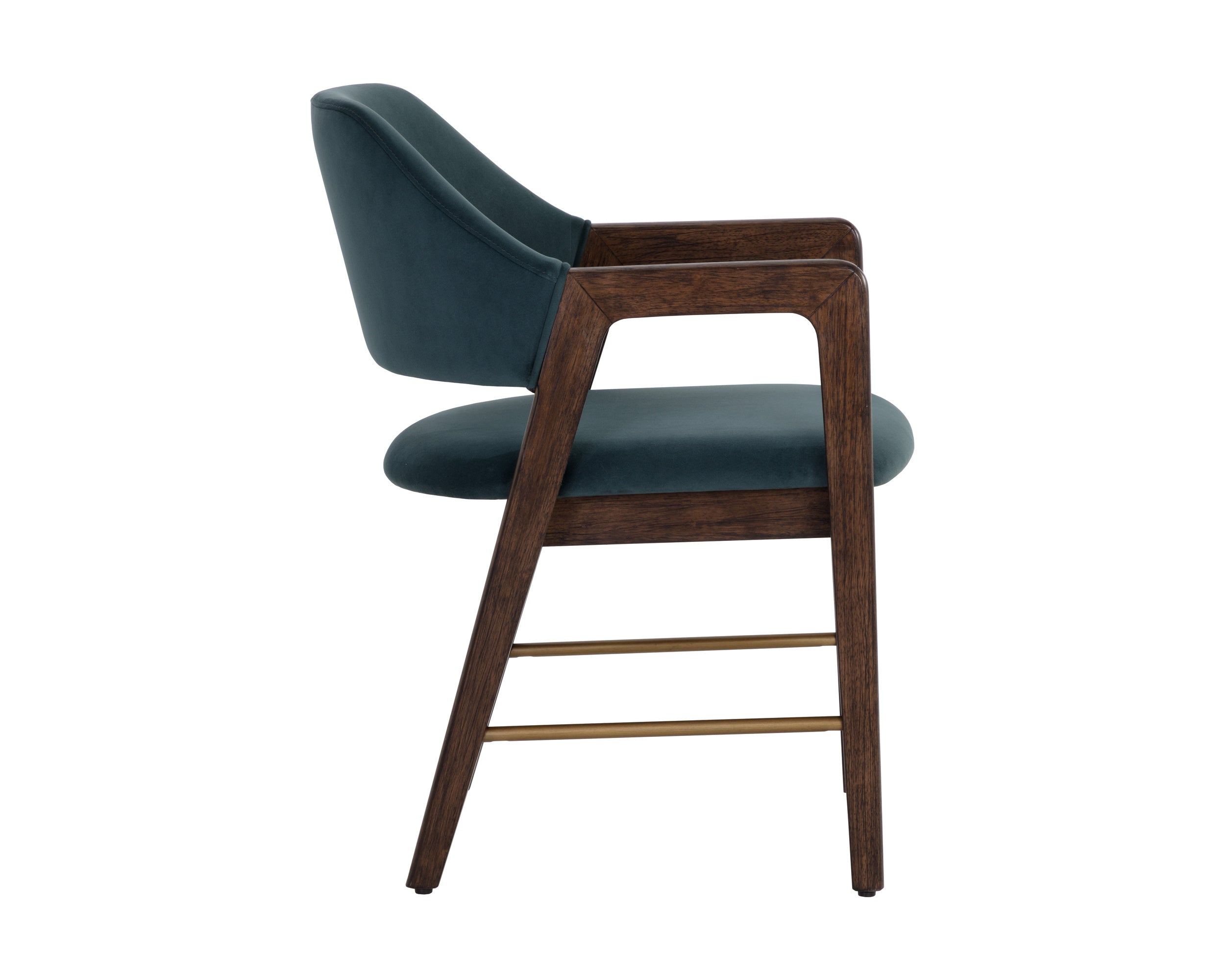 Milton Dining Armchair - Smoke Acacia  Meg Dusty Teal