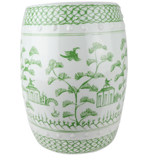 The Enchanted Home Soft Green Village Scene Garden Seat