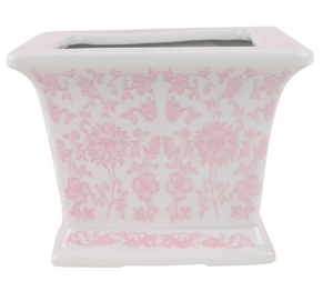 The Enchanted Home Pink Square Floral Planter