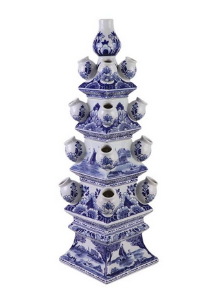 The Enchanted Home Medium Grand Blue And White Tulipiere