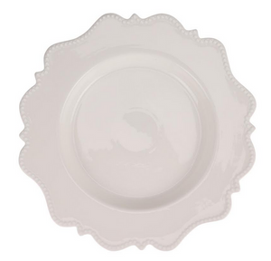 The Enchanted Home Ivory Beaded Scalloped Charger