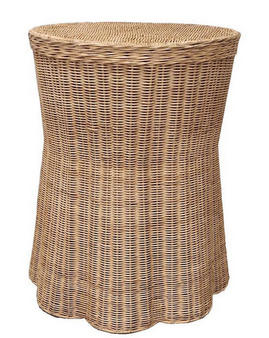 The Enchanted Home Scalloped Wicker End Table