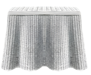 The Enchanted Home White Scalloped Wicker Console