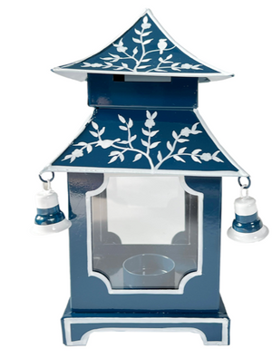 The Enchanted Home Navy & White Chinoiserie Pagoda Lantern