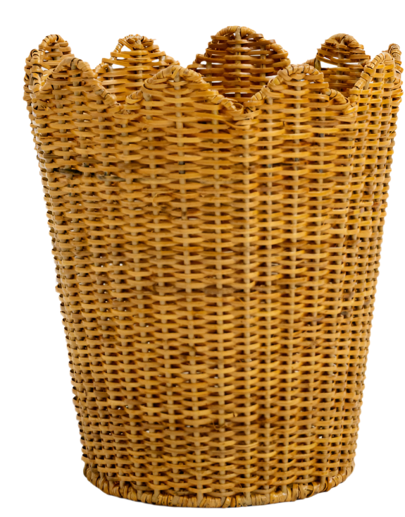 The Enchanted Home Scalloped Wicker Wastepaper Basket and Tissue Holder - Thumbnail 5
