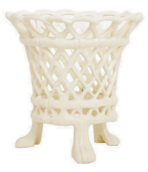 The Enchanted Home Ivory Lattice Footed Planter