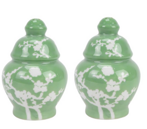 The Enchanted Home Green Cherry Blossom Salt and Pepper Shaker