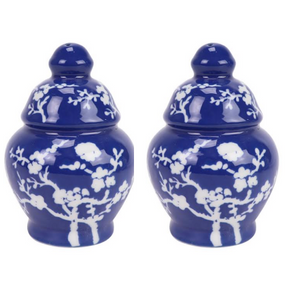 The Enchanted Home Navy Cherry Blossom Salt and Pepper Shaker