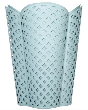 The Enchanted Home Blue Lattice Wastepaper Basket