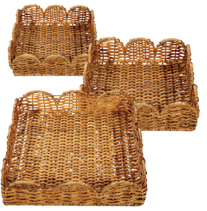 The Enchanted Home Scalloped Wicker Baskets (3 Sizes)