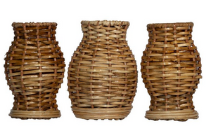 The Enchanted Home Set Of 3 Mini Wicker Vases