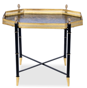 The Enchanted Home Black Octagon Tray With Black Table