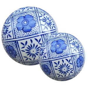 The Enchanted Home Floral & Patchwork Leaf Porcelain Ball (2 Sizes)