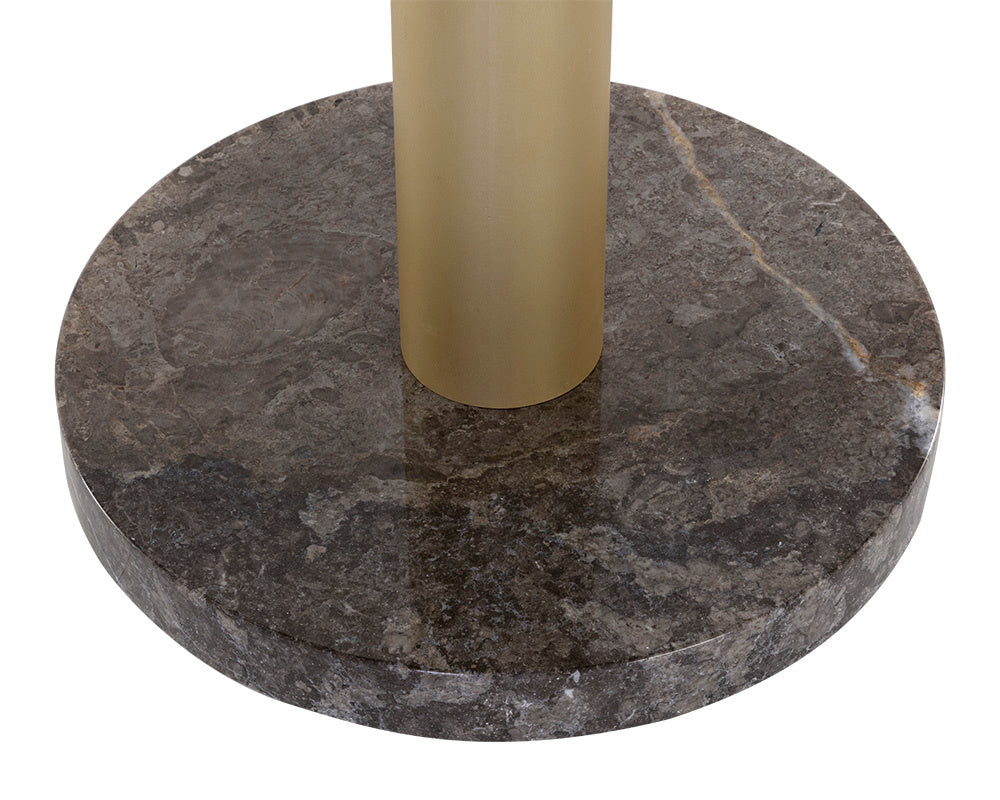 Monaco Bar Table - Gold  Grey Marble / Charcoal Grey