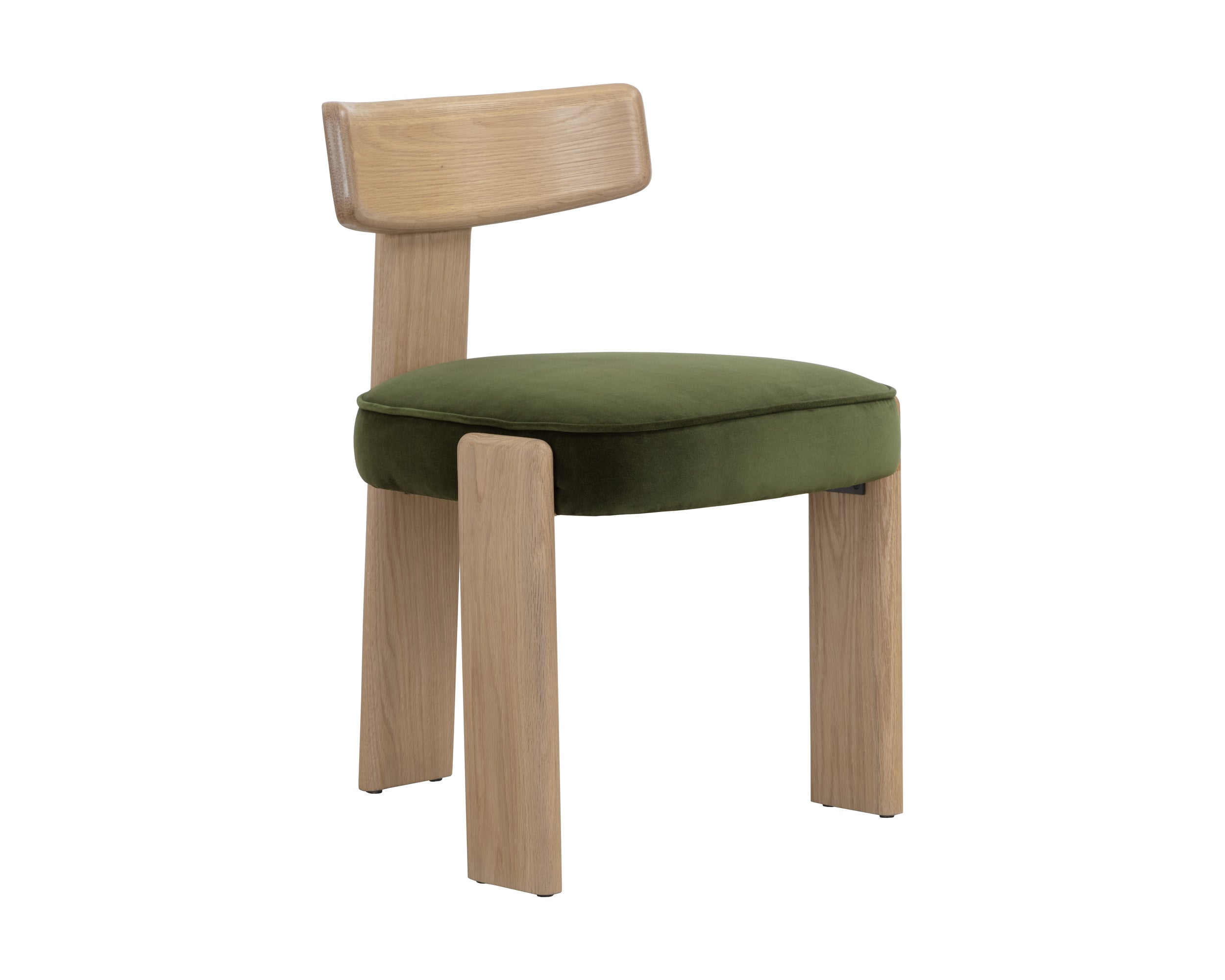 Horton Dining Chair - Rustic Oak  Forest Green