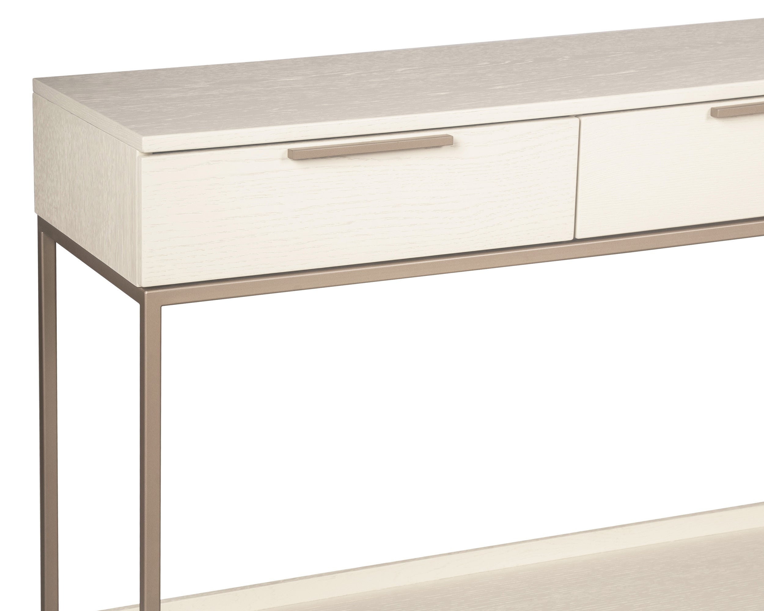 Rebel Console Table With Drawers - Champagne Gold  Cream