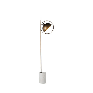 Gabby - Olsen Rubbed Brass Cylindrical Marble Base Floor Lamp - SCH-168070