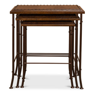 Sarreid Ltd Croc Leather Nesting Tables Set/3 - 25953