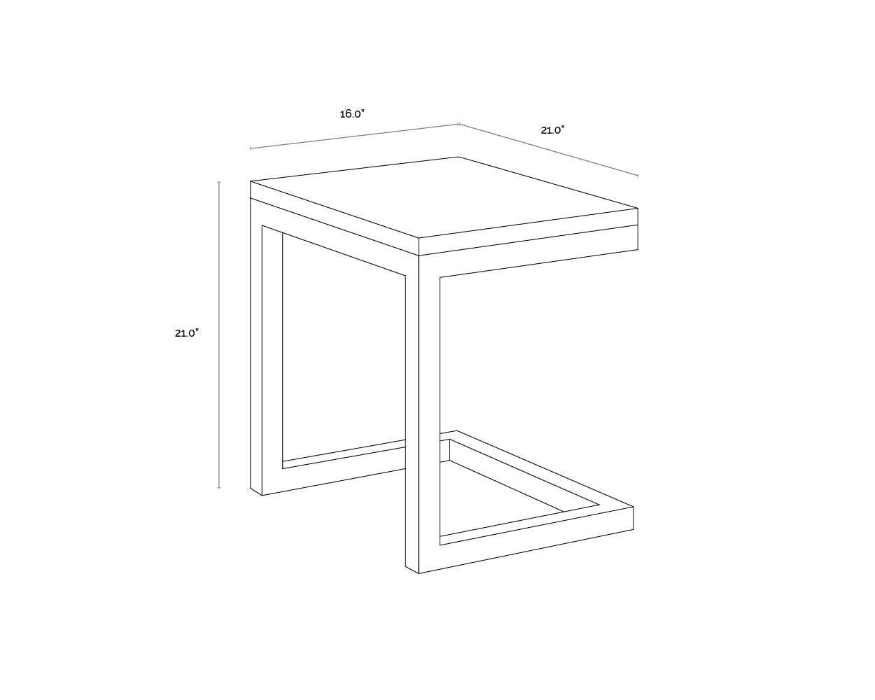 Geneve C-Shaped End Table