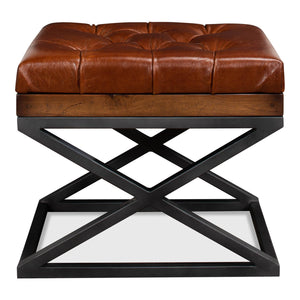 Sarreid Ltd Leather Cushion Bench - 26755