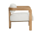 Madrone Lounge Chair - Rustic Oak  Heather Ivory Tweed
