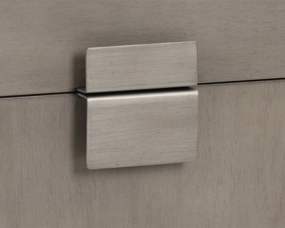 Jade Nightstand - Antique Silver  Ash Grey