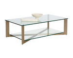 Xavier Coffee Table - Rectangular  Antique Brass