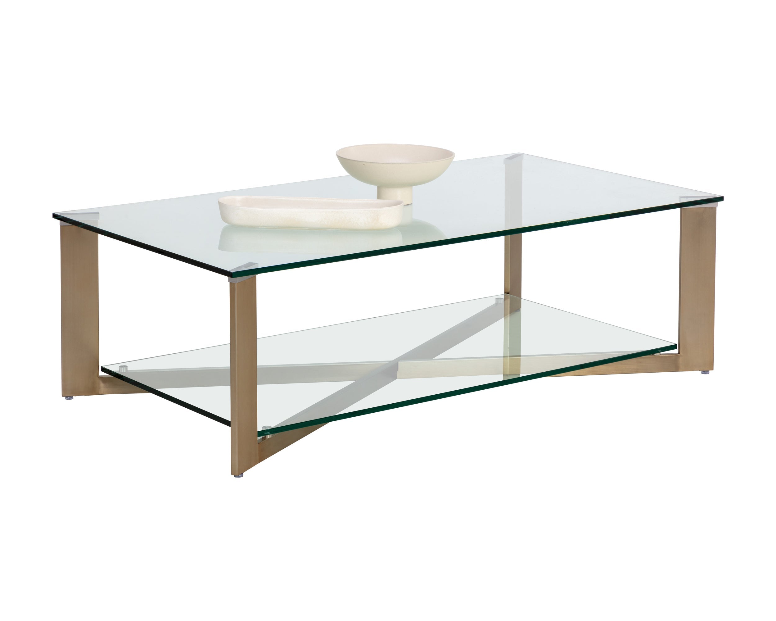 Xavier Coffee Table - Rectangular  Antique Brass