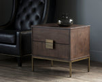 Jade Nightstand - Antique Brass  Dark Mango