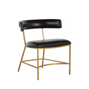 Gabby - Matthew Faux Leather Metal Dining Chair - Dark Brown Antique Gold - SCH-167075