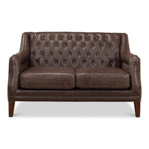 Sarreid Ltd Brooks Leather Tufted 2 Seat Sofa - 28927