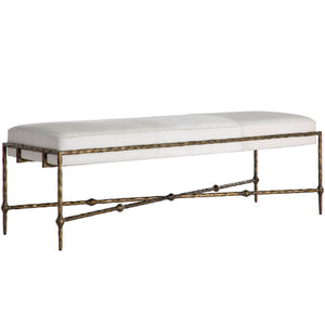 Gabby - Lambeth Hair-on-Hide Leather Iron Backless Bench - Brown Ivory - SCH-175122
