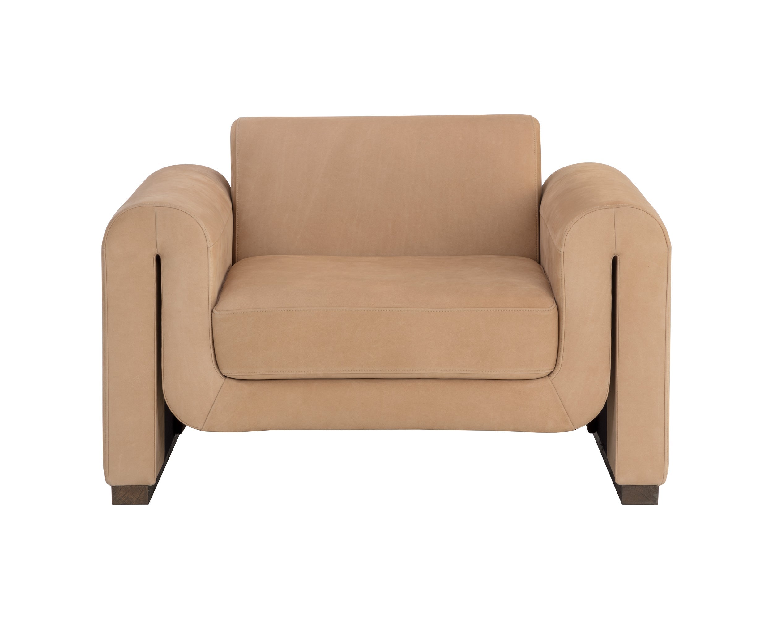 Romer Armchair - Distressed Brown  Nubuck Tan Leather