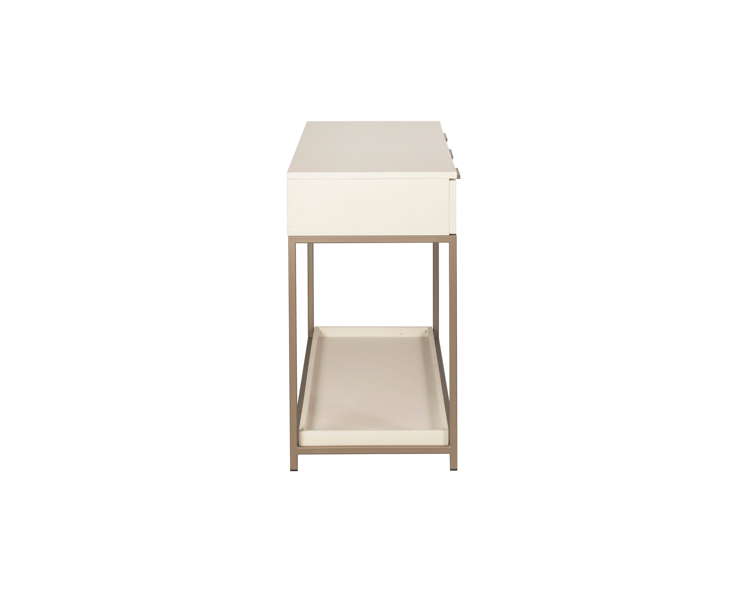 Rebel Console Table With Drawers - Champagne Gold  Cream