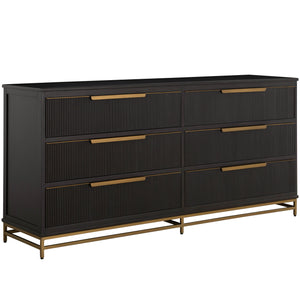 Gabby - Riggs Mahogany Metal Dresser - 6 Drawers, Stained Gold - SCH-175853