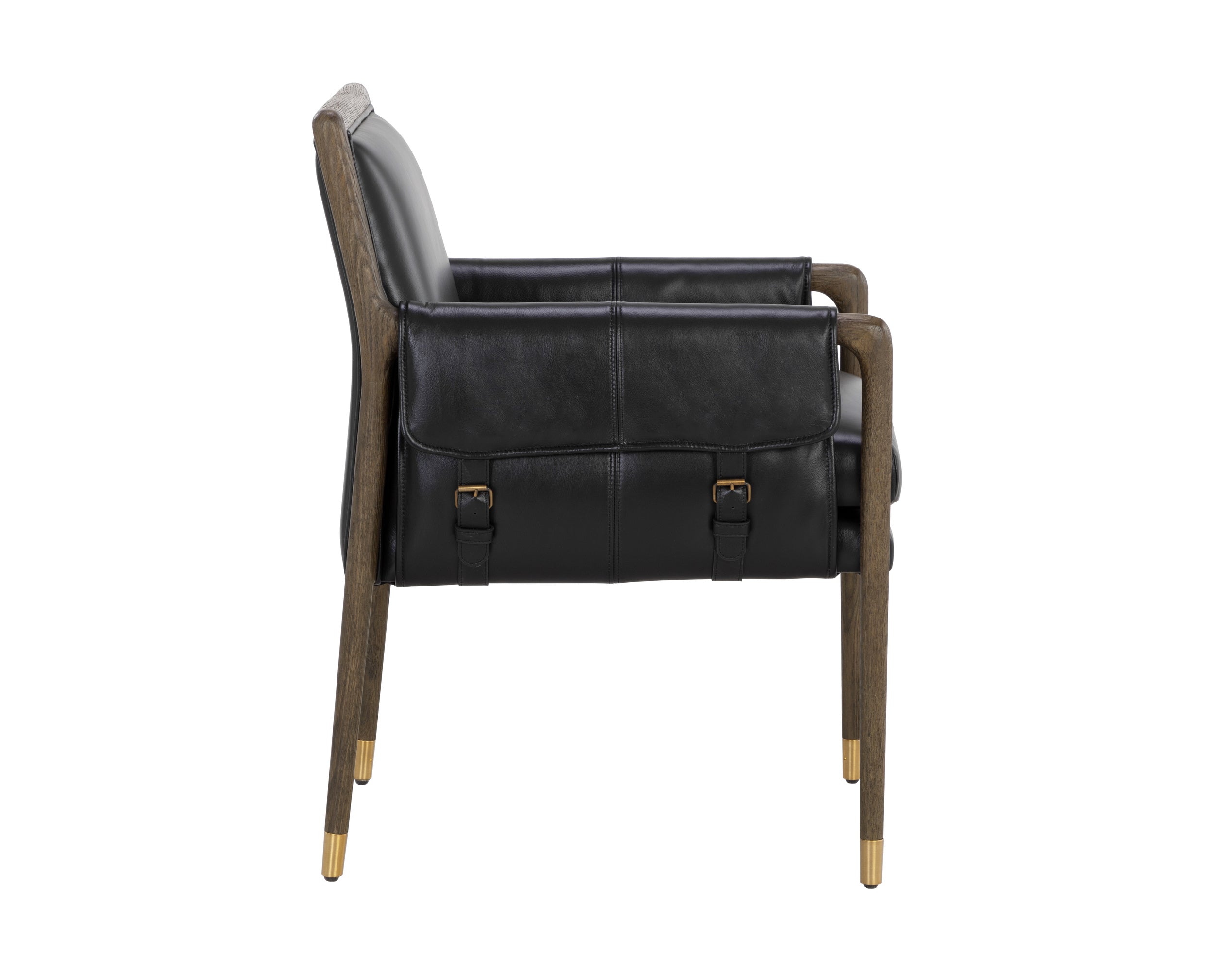 Mauti Dining Armchair - Distressed Brown  Cortina Black Leather