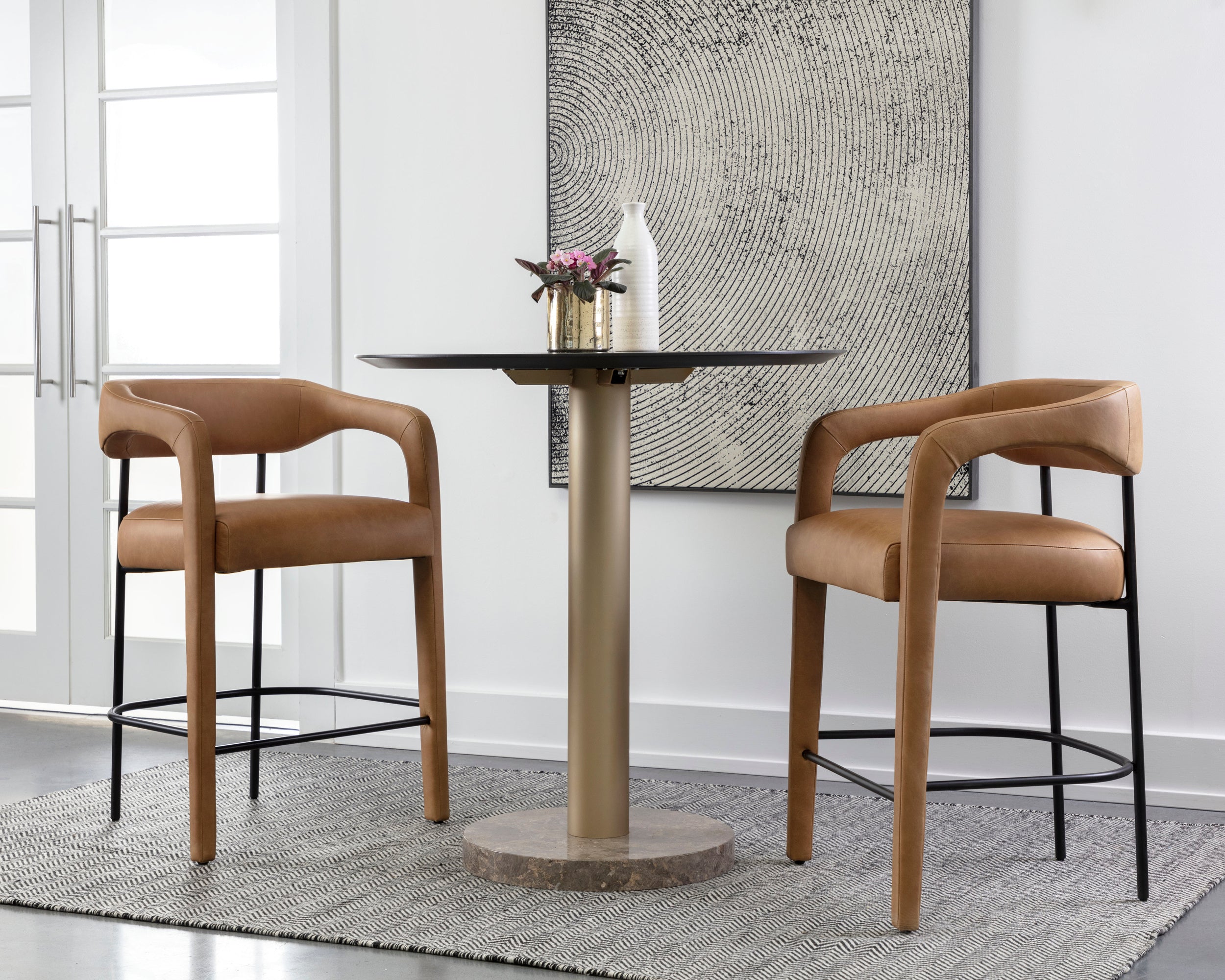 Mavia Counter Stool - Ludlow Sesame Leather