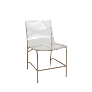 Gabby - Penelope Acrylic Iron Armless Dining Chair - Antique Gold Clear - SCH-153000