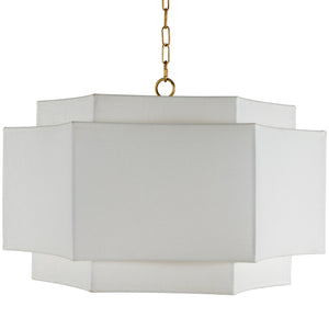 Gabby - Hammond Metal Antique Gold Two-Tiered Pendant - SCH-175239
