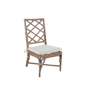 Gabby - Kennedy Natural Rattan Linen Crisscrossed Back Dining Chair - Cream - SCH-150180