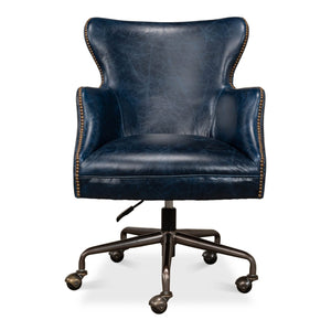 Sarreid Ltd Andrew Jackson Desk Chair Chateau Blue - 30613